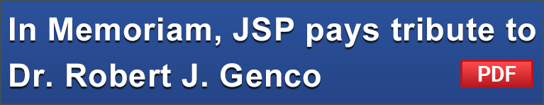 In Memoriam, JSP pays tribute to Dr. Robert J. Genco